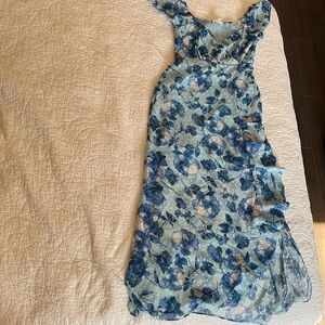 blue floral dress